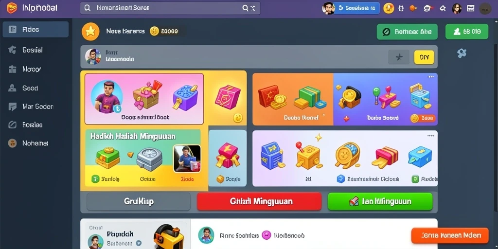 Fitur sosial untuk berinteraksi dengan pemain lain.